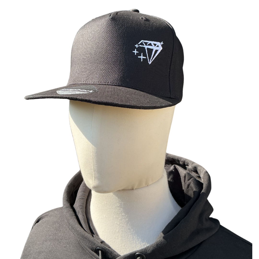 Diamond Stride Snapback Hat with Embroidered Logo