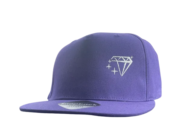 Diamond Stride Snapback Hat with Embroidered Logo