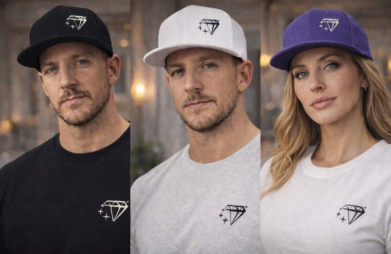 Diamond Stride Snapback Hat with Embroidered Logo