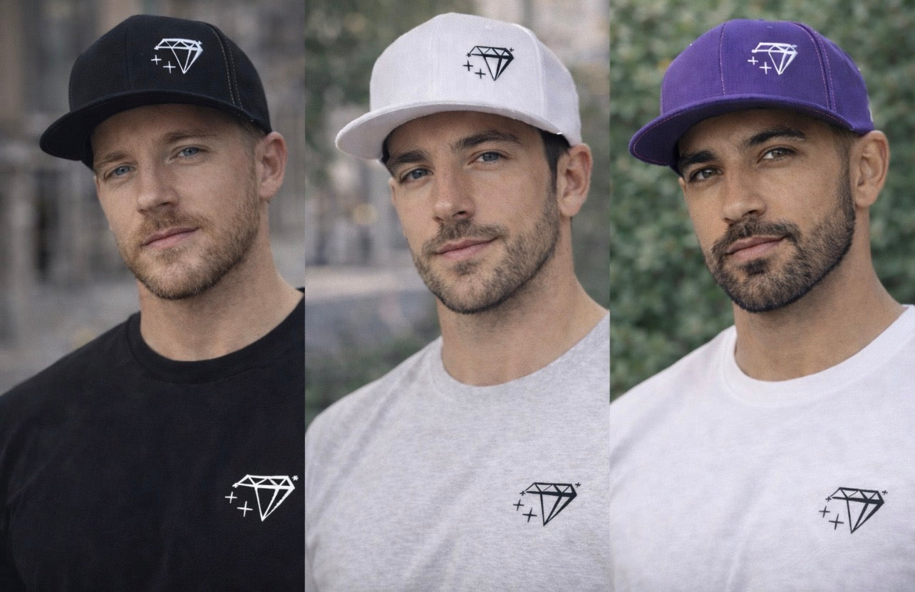 Diamond Stride Snapback Hat with Embroidered Logo