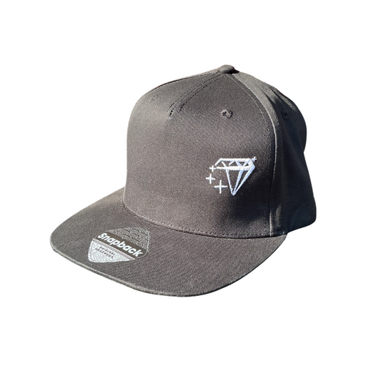 Diamond Stride Snapback Hat with Embroidered Logo